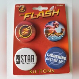 3/$25💙The Flash 4 pack 1.25" Button Set NIB